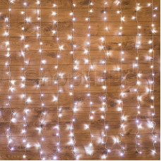 Гирлянда "Светодиодный Дождь" 1,5х1,5м, свечение с динамикой, прозрачный провод, 220В, диоды БЕЛЫЕ, SL235-035