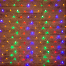Гирлянда Сеть 1,8х1,5м, прозрачный ПВХ, 180 LED Мультиколор