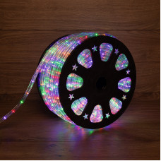 Дюралайт LED трехжильный 230В 13мм 24 LED/м МУЛЬТИ (RYGB) свечение с динамикой модуль 4м бухта 100м NEON-NIGHT Эконом