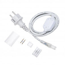 Установочный набор для двухстороннего Гибкого неона 8х16мм (блок питания каучук с диодным мостом и вилкой, заглушка, переходная муфта, игла) 1,5м NEON-NIGHT